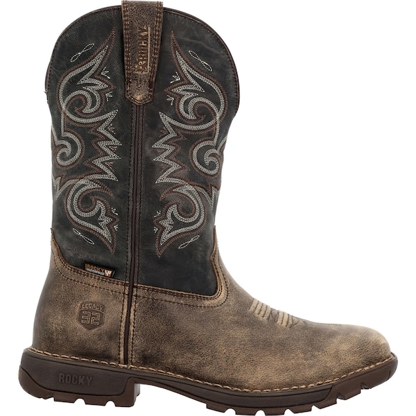Rocky Waterproof Western Boot, 9.5 W, Leather, 11 in H, Brown - RKW0389