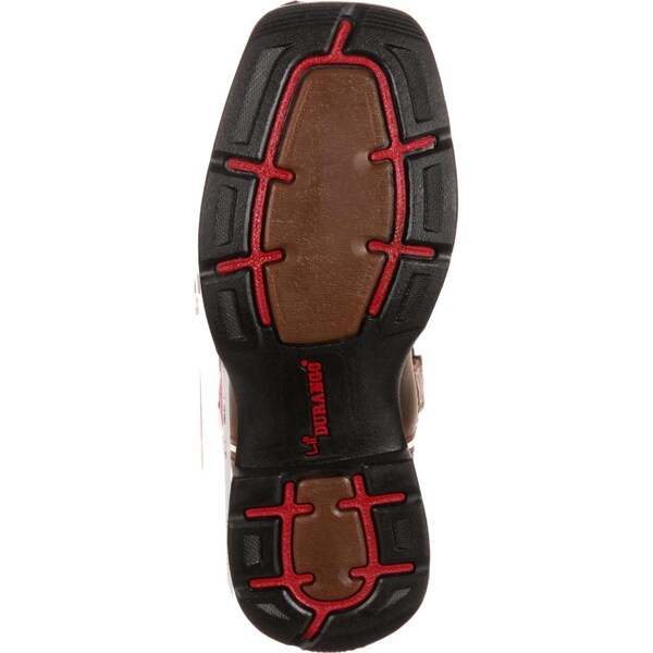 Durango Kids Western Boot, 5 M, Leather, 8 in H, Brown/Pink - DWBT094