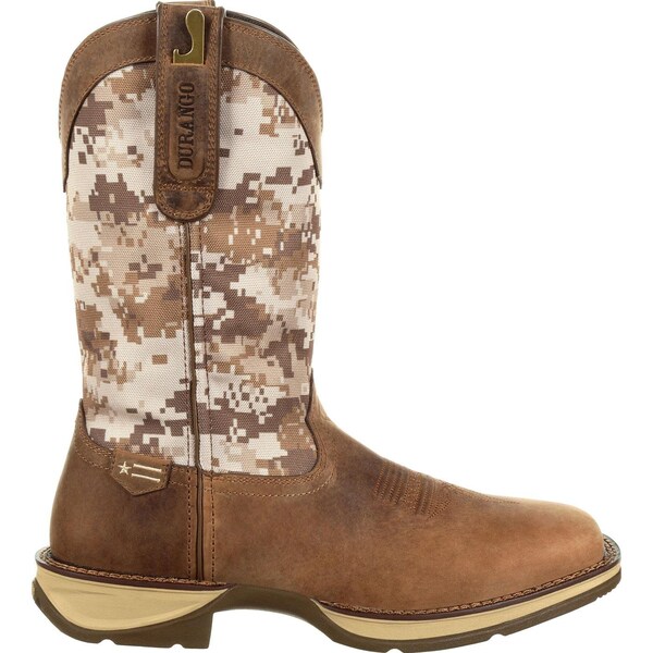 Durango Men's Western Boot, 12 M, Leather, 12 in H, Dusty Brown/Desert Camo - DDB0166