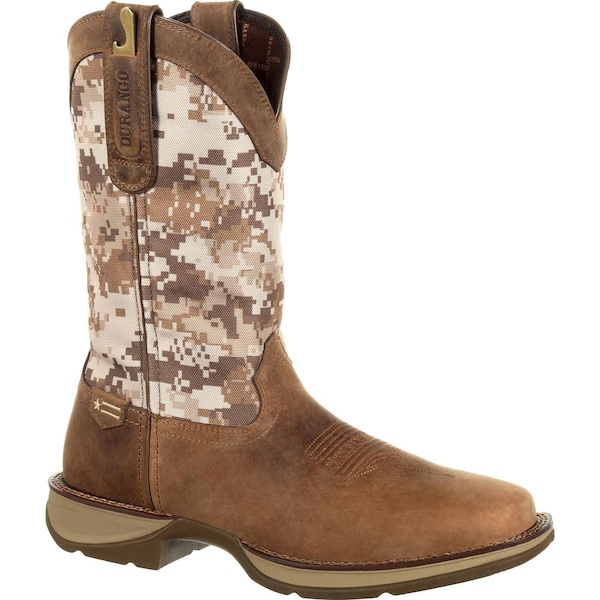 Durango Men's Western Boot, 12 M, Leather, 12 in H, Dusty Brown/Desert Camo - DDB0166
