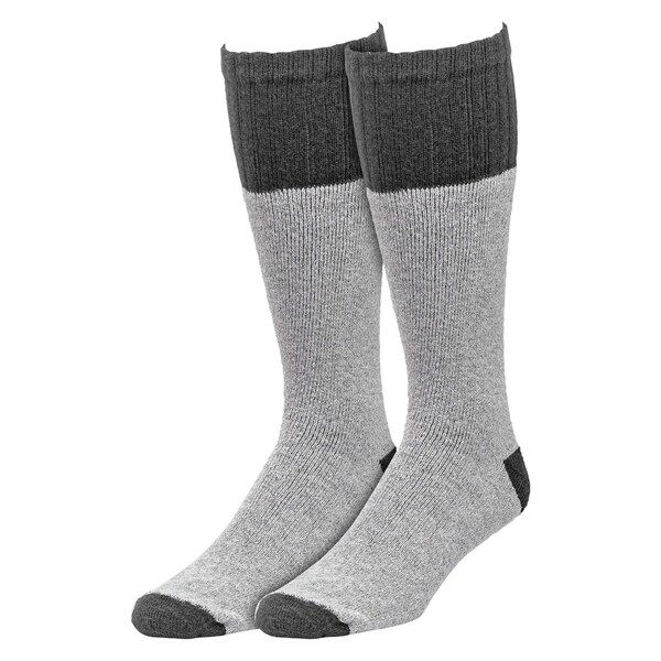 Railroad Sock Men's Boot Sock, 6-12 M, Grey/Black, 2PK - 1201