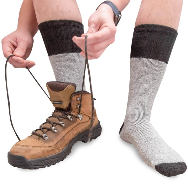 Railroad Sock Men's Boot Sock, 6-12 M, Grey/Black, 2PK - 1201
