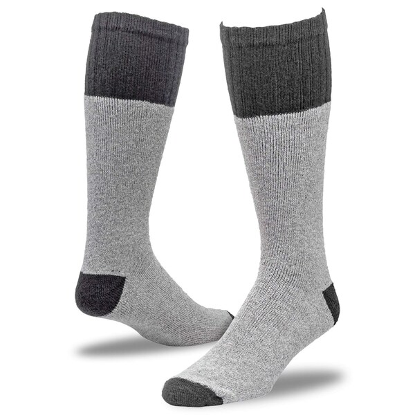 Railroad Sock Men's Boot Sock, 6-12 M, Grey/Black, 2PK - 1201