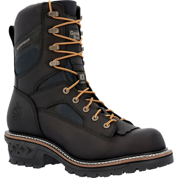 Georgia Boot LTX, Men's 9 in Composite Toe Logger Work Boot, Black, 10, W, GB00619 - GB00619