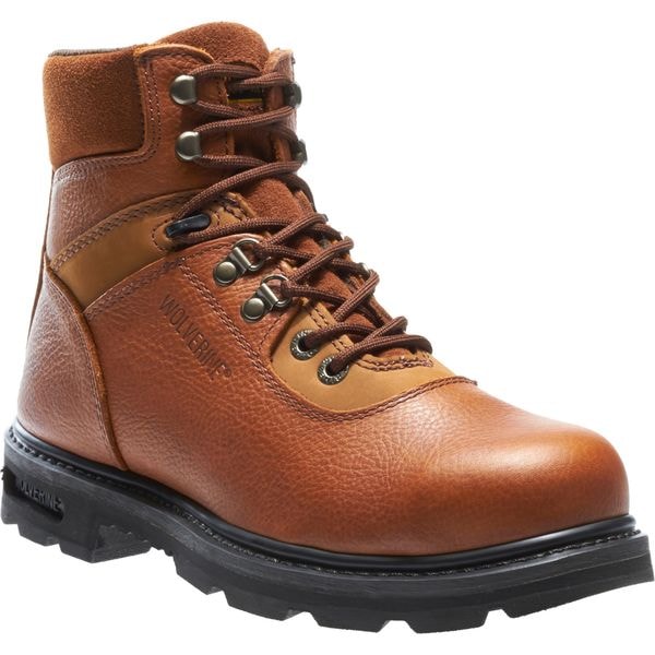 Wolverine Men's 6-Inch Work Boot, 7 1/2 M, Steel Toe, 6 in H, Brown, 4013 - W04013