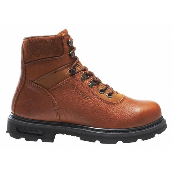 Wolverine Men's 6-Inch Work Boot, 7 1/2 M, Steel Toe, 6 in H, Brown, 4013 - W04013