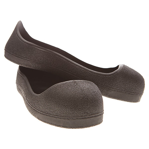 Impacto Overshoes, Steel Toe, Vulcanized Rubber, Steel Toe, 2 in Height, Pull On Closure, Weave Sole, Black - IMPACTOEXXS