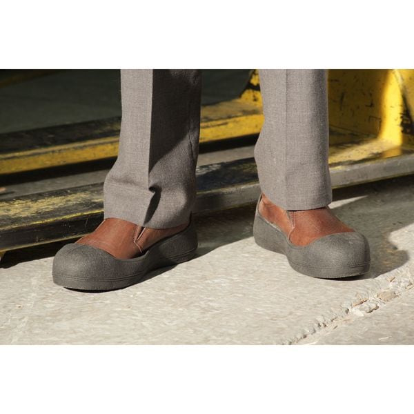 Impacto Overshoes, Steel Toe, Vulcanized Rubber, Steel Toe, 2 in Height, Pull On Closure, Weave Sole, Black - IMPACTOEXXS