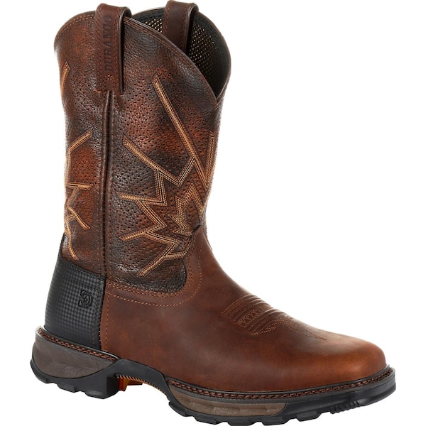 Durango Men's Western Boot, 11 W, Leather, 11 in H, Tobacco - DDB0204