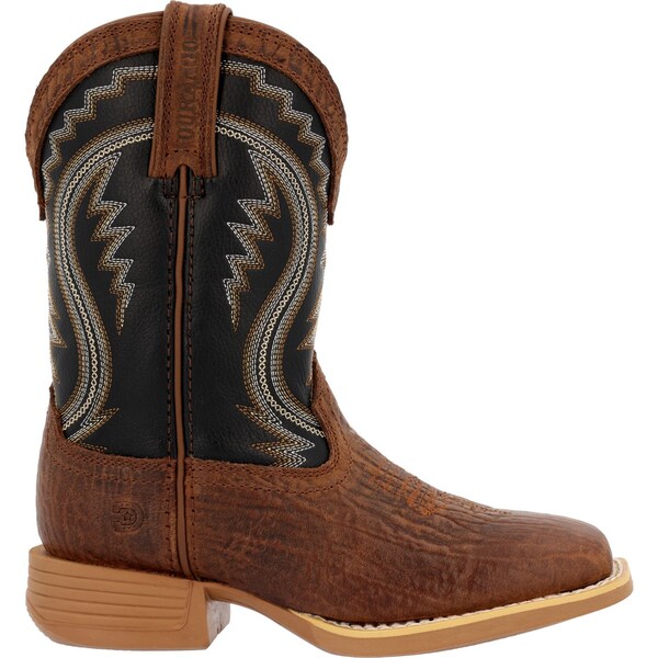 Durango Kids Western Boot, 7 M, Leather, 8 in H, Acorn/Black Onyx - DBT0237Y