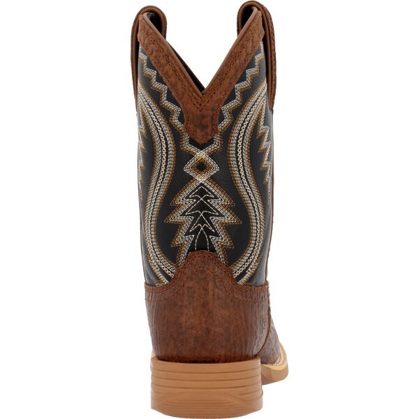 Durango Kids Western Boot, 7 M, Leather, 8 in H, Acorn/Black Onyx - DBT0237Y