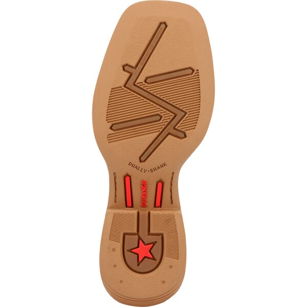 Durango Kids Western Boot, 7 M, Leather, 8 in H, Acorn/Black Onyx - DBT0237Y