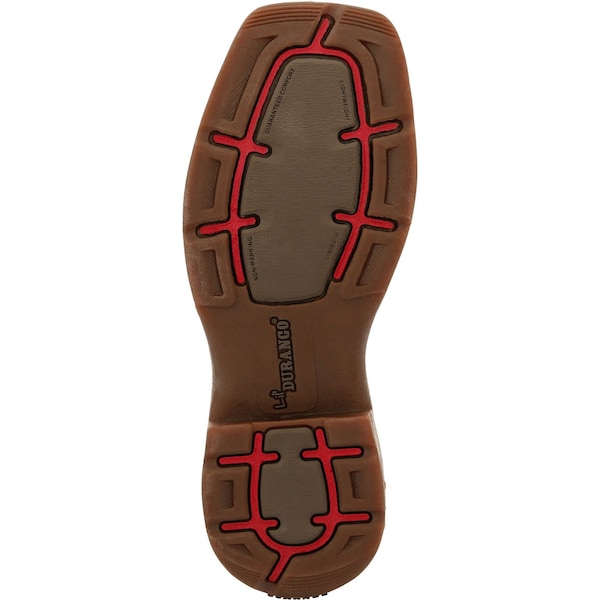Durango Kids Western Boot, 5.5 M, Leather, 8 in H, Bay Brown/White - DBT0234Y