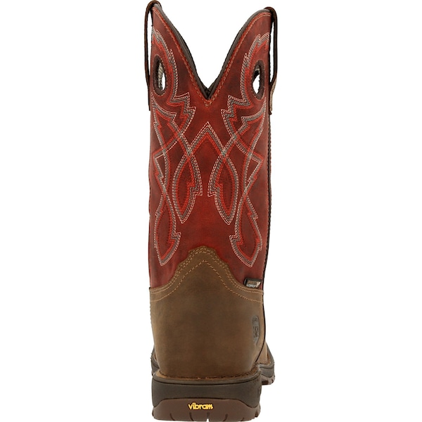 Rocky Men's Waterproof Western Boot, 9 W, Steel Toe, 11 in H, Tan Red, RKW0341 - RKW0341
