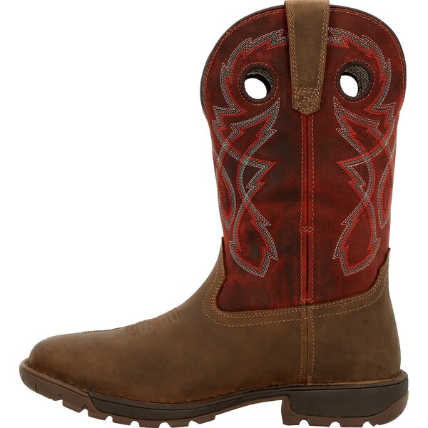 Rocky Men's Waterproof Western Boot, 9 W, Steel Toe, 11 in H, Tan Red, RKW0341 - RKW0341