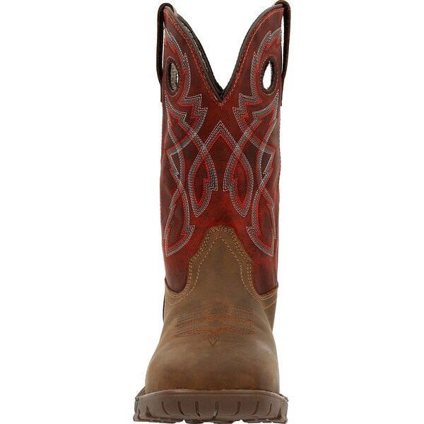 Rocky Men's Waterproof Western Boot, 9 W, Steel Toe, 11 in H, Tan Red, RKW0341 - RKW0341