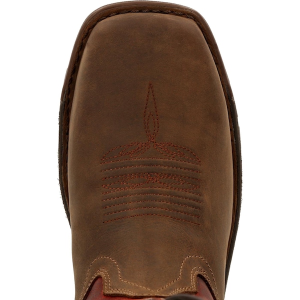 Rocky Men's Waterproof Western Boot, 9 W, Steel Toe, 11 in H, Tan Red, RKW0341 - RKW0341