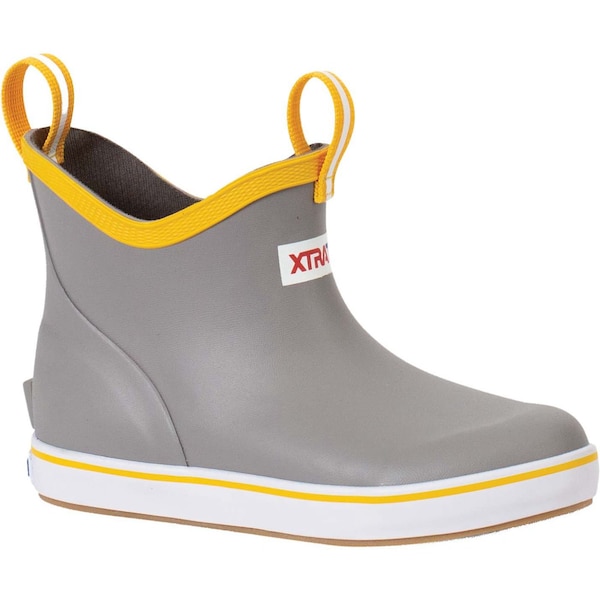 Xtratuf Kids Ankle Deck Boot, 9 M, Leather, 6 in H, Gray - XKAB107