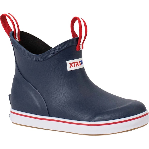 Xtratuf Kids Ankle Deck Boot, 2 M, Leather, 6 in H, Navy Blue - XKAB200