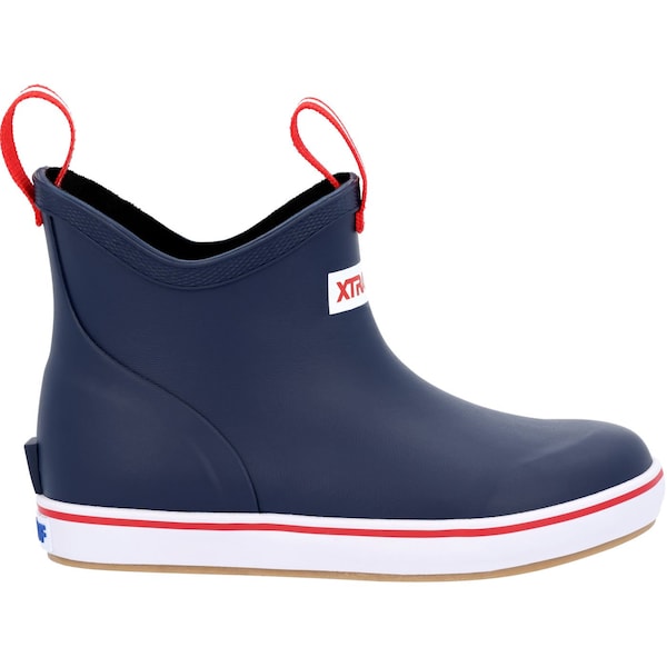 Xtratuf Kids Ankle Deck Boot, 9 M, Leather, 6 in H, Navy Blue - XKAB200