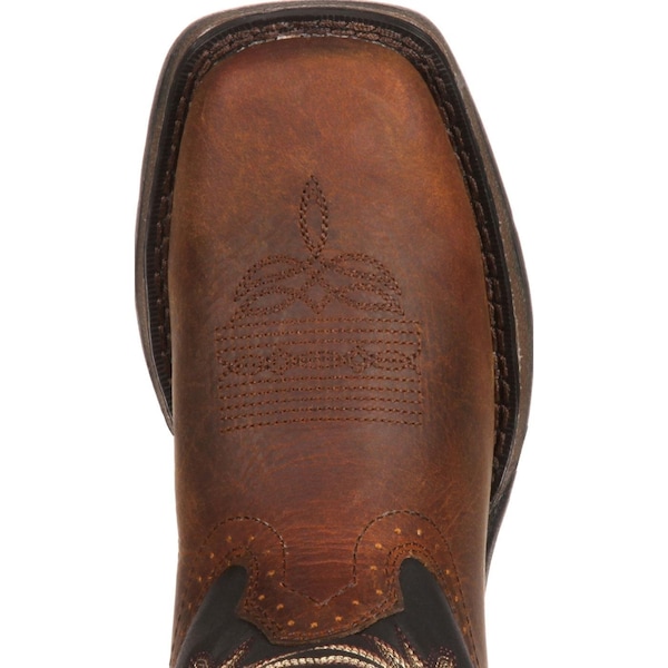 Durango Kids Western Boot, 4.5 M, Leather, 8 in H, Tan Black - DWBT050
