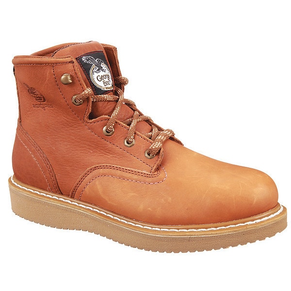 Georgia Boot Men's Work Boot, 8 1/2 W, Steel Toe, 6 in H, Light Brown, G6342 - G6342
