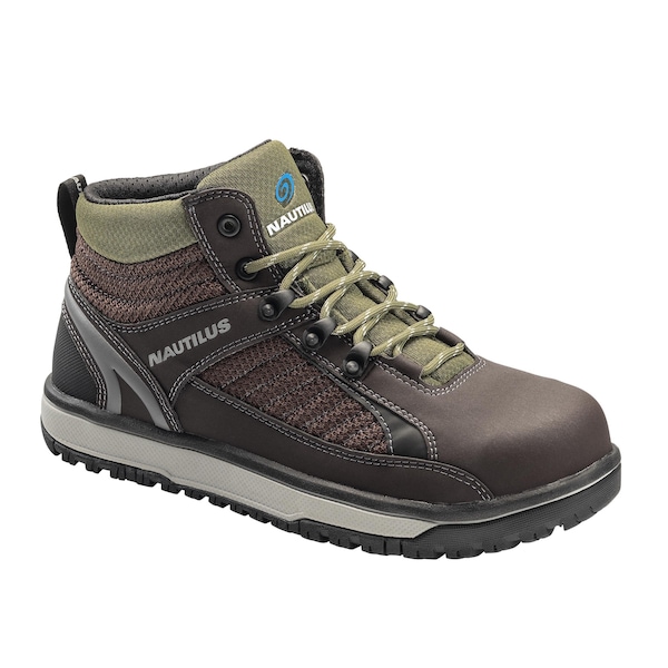 Nautilus Safety Footwear Men Aluminum Toe Size 13 URBAN AT, MENS PR, Brown, Olive, 13, Wide - N1441-13W