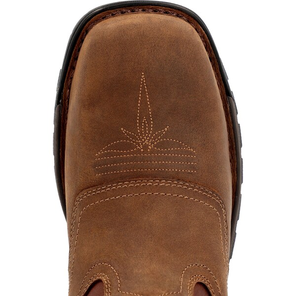 Rocky Waterproof Western Boot, 12 M, Leather, 11 in H, Brown - RKW0380