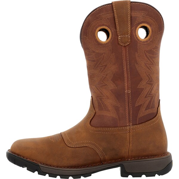 Rocky Waterproof Western Boot, 12 M, Leather, 11 in H, Brown - RKW0380