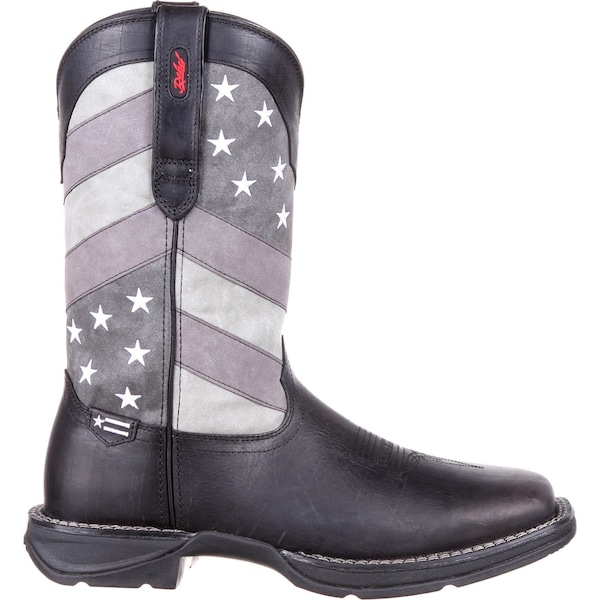Durango Western Boot, 10.5 W, Leather, 12 in H, Black Charcoal Grey - DDB0125