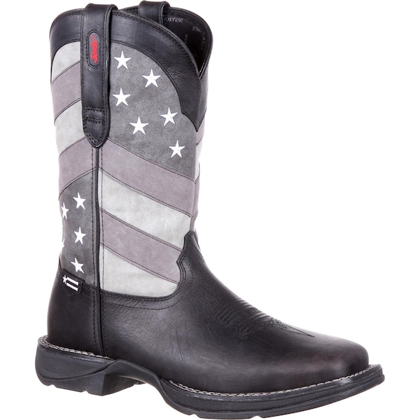 Durango Western Boot, 8.5 M, Leather, 12 in H, Black Charcoal Grey - DDB0125
