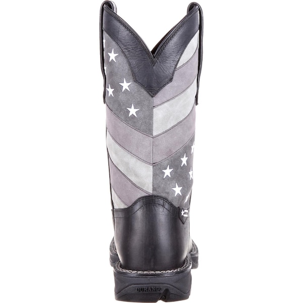 Durango Western Boot, 8.5 M, Leather, 12 in H, Black Charcoal Grey - DDB0125