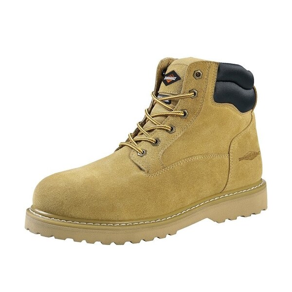 Diamondback Work Boots, 10, Extra Wide W, Tan, Leather Upper, Lace-Up, Steel Toe, With Lining - WSST-10
