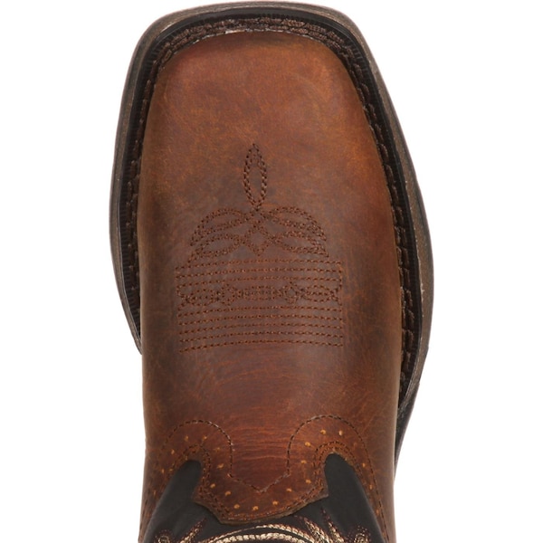 Durango Kids Western Boot, 8 M, Leather, 8 in H, Tan Black - DWBT048