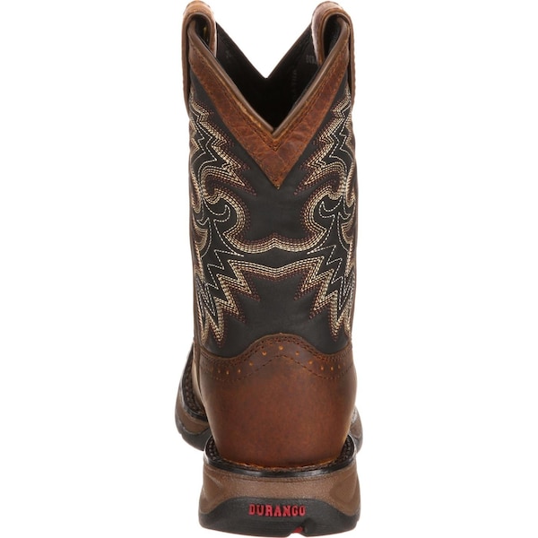 Durango Kids Western Boot, 8 M, Leather, 8 in H, Tan Black - DWBT048