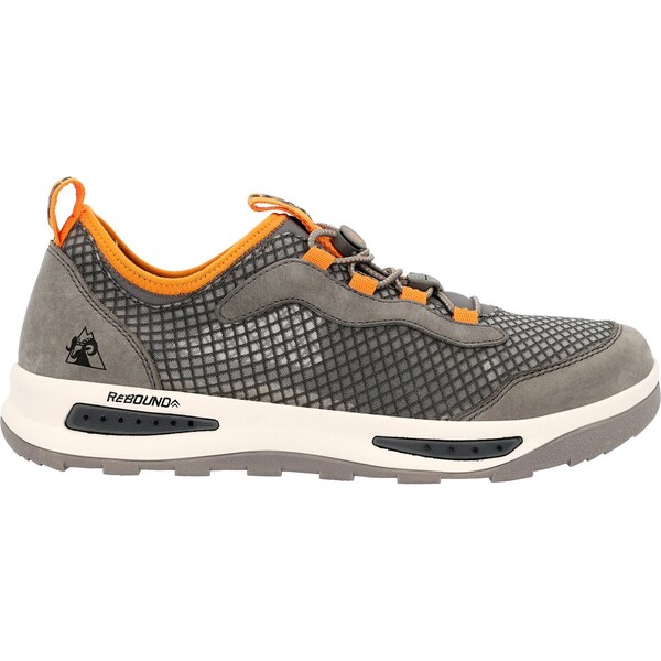 Rocky Outdoor Shoe, 8.5 M, Leather, 4 in H, Grey Orange - RKS0647