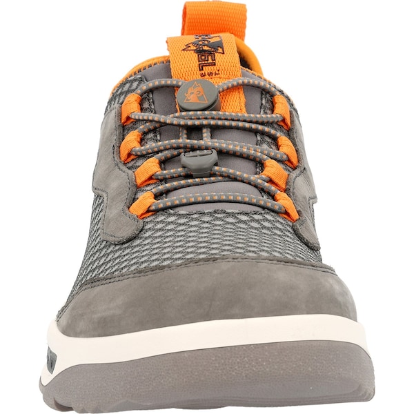 Rocky Outdoor Shoe, 8.5 M, Leather, 4 in H, Grey Orange - RKS0647