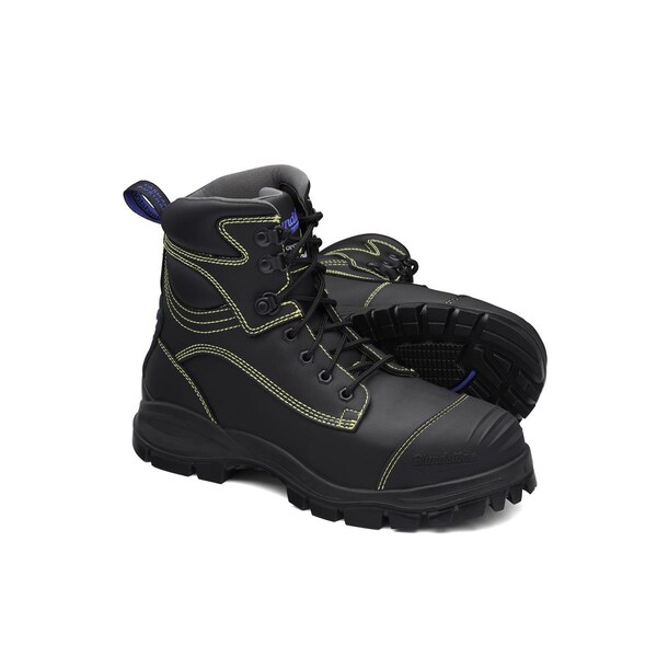 Blundstone Steel Toe Lace Up, Water Resistant, Bump Cap, Metarsal Guard, Puncture Resistant, Black, Au Size 10 - 994-100
