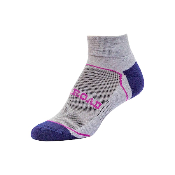 Railroad Sock Outdoor Quarter Socks, Size 5-10 W/4-7.5 M, Grey/Pink, 2PK - OD291QUP