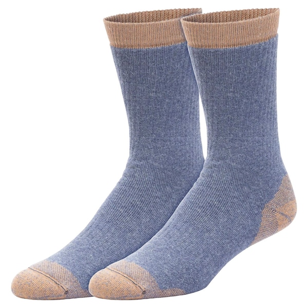 Railroad Sock Men's Premium Copper Infused Crew Socks, Size 6-12 M, Denim/Copper, 1PR - 4010 DE