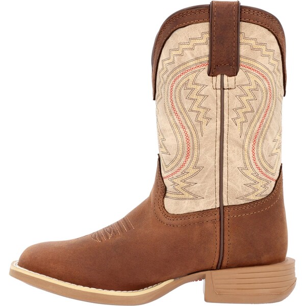 Durango Kids Western Boot, 3.5 M, Leather, 8 in H, Coffee/Bone - DBT0241Y