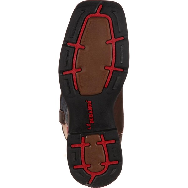 Durango Kids Western Boot, 13.5 M, Leather, 8 in H, Brown - BT246