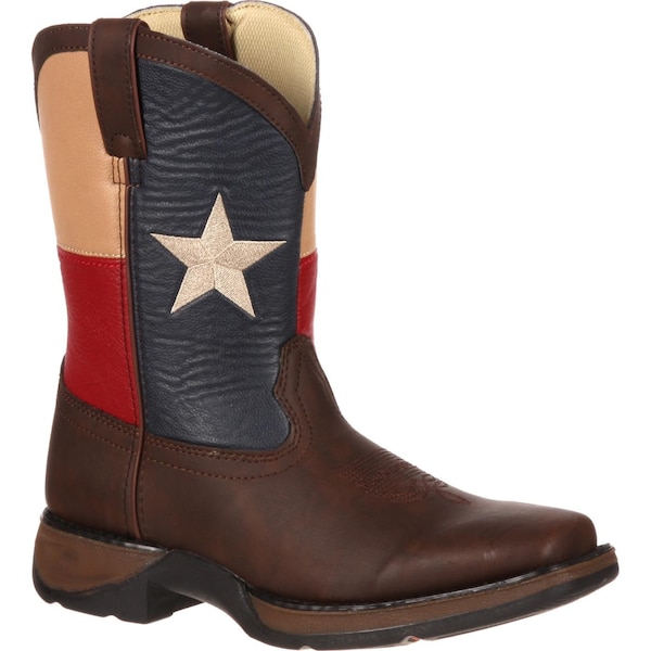 Durango Kids Western Boot, 13.5 M, Leather, 8 in H, Brown - BT246