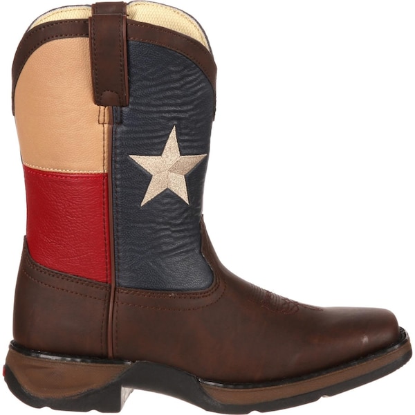 Durango Kids Western Boot, 13.5 M, Leather, 8 in H, Brown - BT246