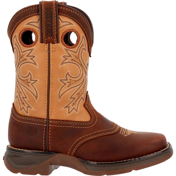 Durango Kids Western Boot, 6.5 M, Leather, 8 in H, Brown/Tan - DBT0240Y