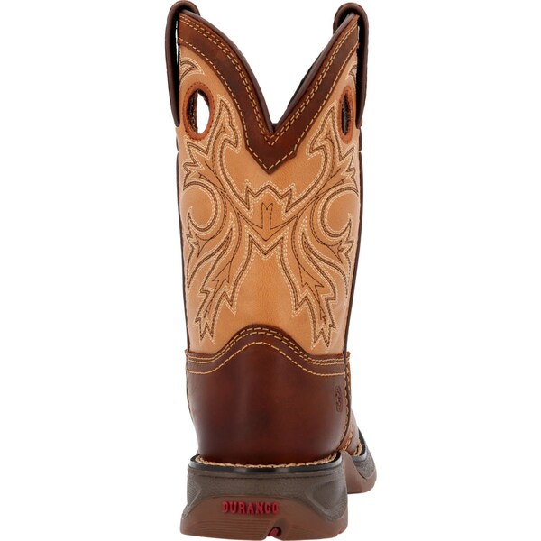 Durango Kids Western Boot, 6.5 M, Leather, 8 in H, Brown/Tan - DBT0240Y