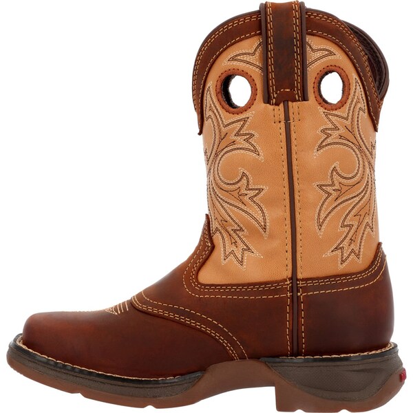 Durango Kids Western Boot, 6.5 M, Leather, 8 in H, Brown/Tan - DBT0240Y