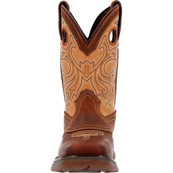 Durango Kids Western Boot, 6.5 M, Leather, 8 in H, Brown/Tan - DBT0240Y
