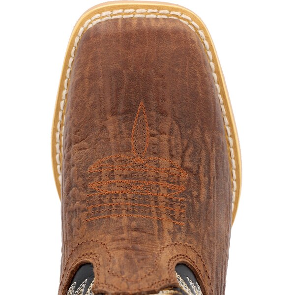 Durango Kids Western Boot, 2 M, Leather, 8 in H, Acorn/Black Onyx - DBT0237C