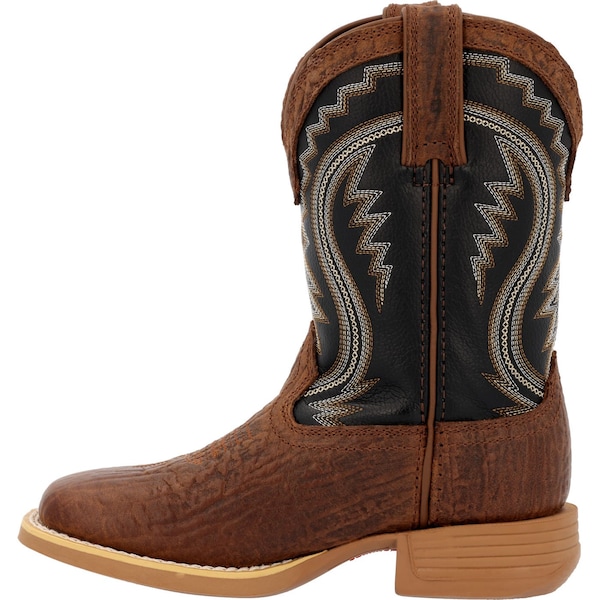 Durango Kids Western Boot, 2 M, Leather, 8 in H, Acorn/Black Onyx - DBT0237C